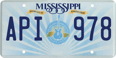 MS license plate API978