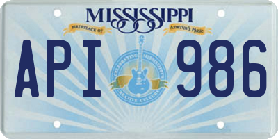 MS license plate API986