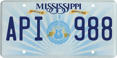 MS license plate API988