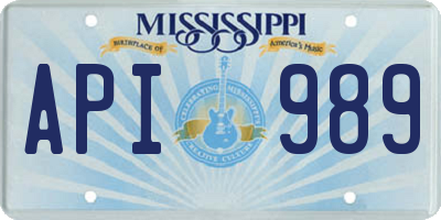 MS license plate API989
