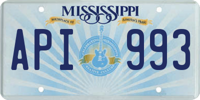 MS license plate API993