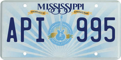 MS license plate API995