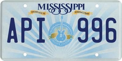 MS license plate API996