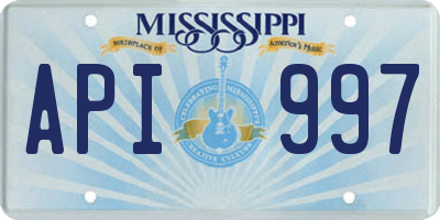 MS license plate API997