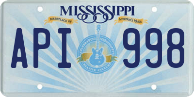 MS license plate API998