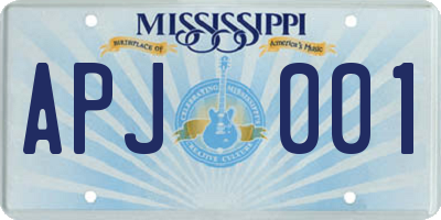 MS license plate APJ001