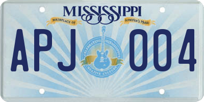 MS license plate APJ004