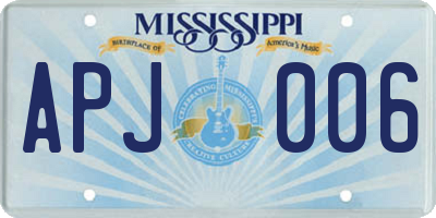 MS license plate APJ006