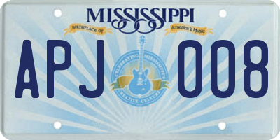MS license plate APJ008