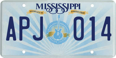 MS license plate APJ014