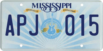 MS license plate APJ015