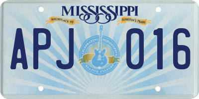 MS license plate APJ016