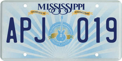 MS license plate APJ019