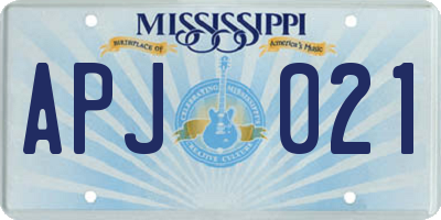 MS license plate APJ021