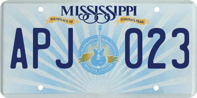 MS license plate APJ023
