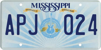MS license plate APJ024