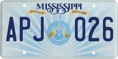 MS license plate APJ026