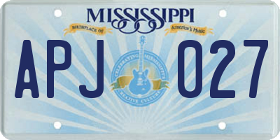 MS license plate APJ027