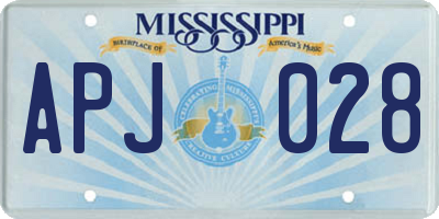 MS license plate APJ028