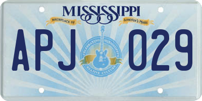 MS license plate APJ029