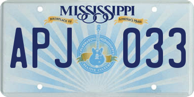 MS license plate APJ033