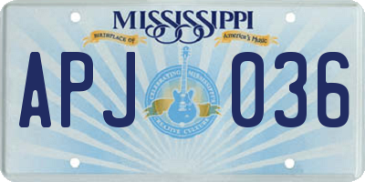 MS license plate APJ036