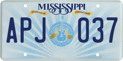 MS license plate APJ037