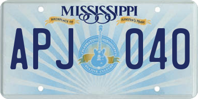 MS license plate APJ040