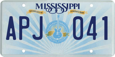 MS license plate APJ041