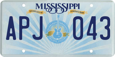 MS license plate APJ043