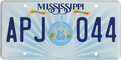 MS license plate APJ044