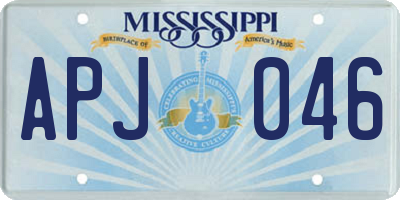 MS license plate APJ046