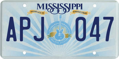 MS license plate APJ047