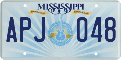 MS license plate APJ048