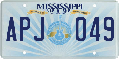 MS license plate APJ049