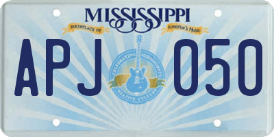 MS license plate APJ050