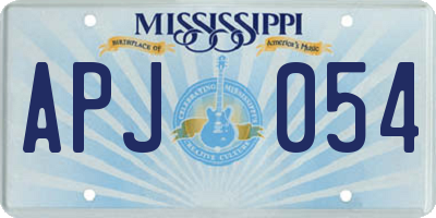 MS license plate APJ054