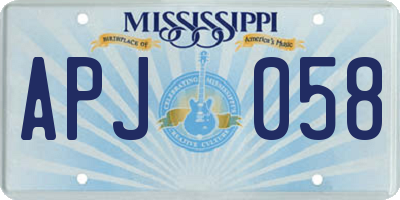 MS license plate APJ058
