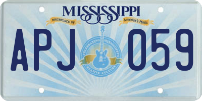 MS license plate APJ059