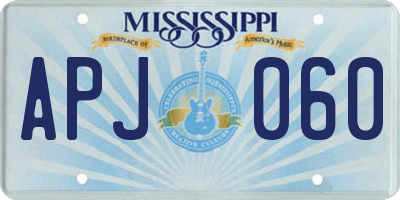 MS license plate APJ060