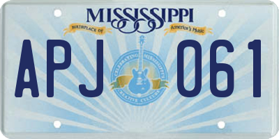 MS license plate APJ061