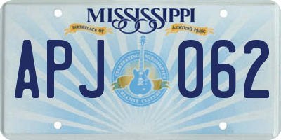 MS license plate APJ062