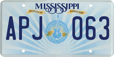 MS license plate APJ063