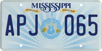 MS license plate APJ065