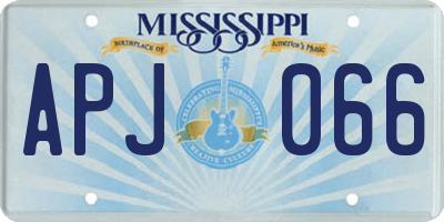 MS license plate APJ066