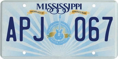MS license plate APJ067