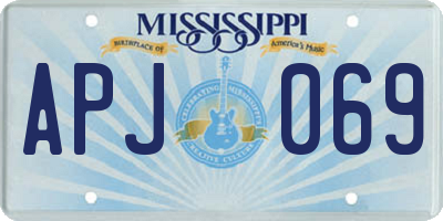 MS license plate APJ069