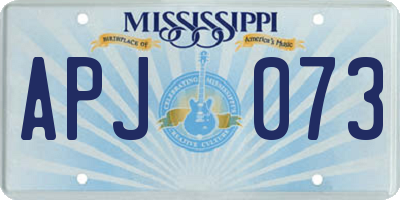 MS license plate APJ073