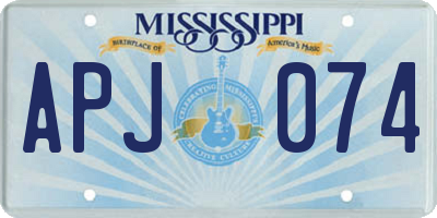 MS license plate APJ074