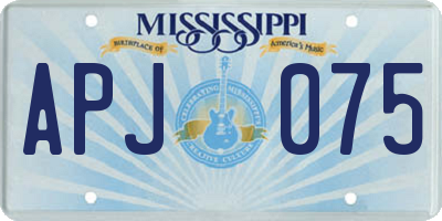 MS license plate APJ075